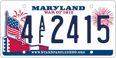 MD license plate 4AF2415