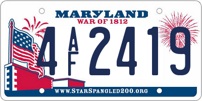 MD license plate 4AF2419