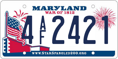 MD license plate 4AF2421