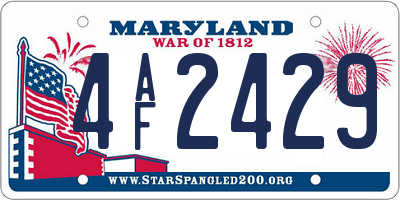 MD license plate 4AF2429