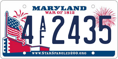 MD license plate 4AF2435