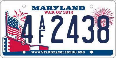 MD license plate 4AF2438