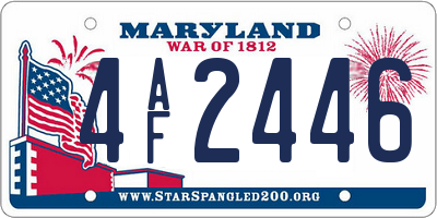 MD license plate 4AF2446