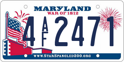 MD license plate 4AF2471