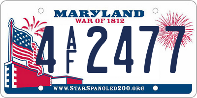 MD license plate 4AF2477