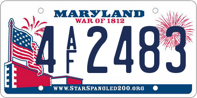 MD license plate 4AF2483