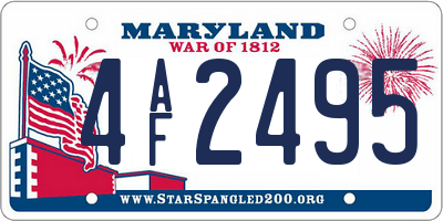 MD license plate 4AF2495