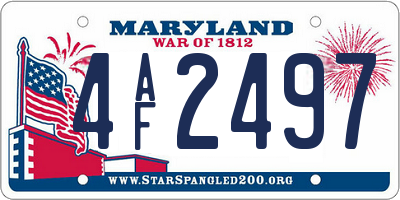MD license plate 4AF2497