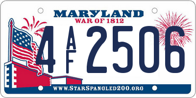 MD license plate 4AF2506