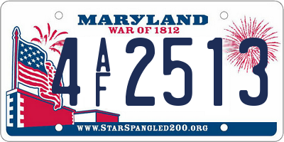 MD license plate 4AF2513
