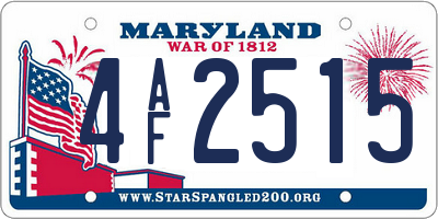 MD license plate 4AF2515