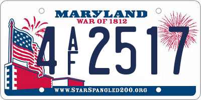 MD license plate 4AF2517