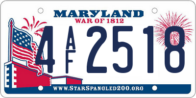 MD license plate 4AF2518