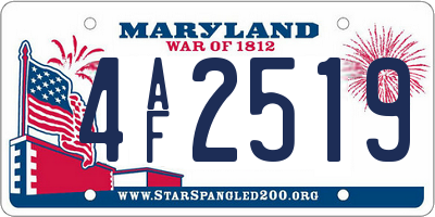 MD license plate 4AF2519