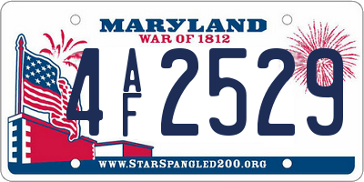 MD license plate 4AF2529
