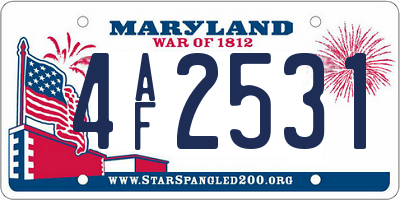 MD license plate 4AF2531