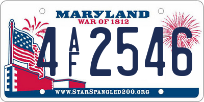 MD license plate 4AF2546