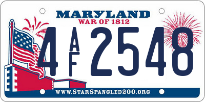 MD license plate 4AF2548