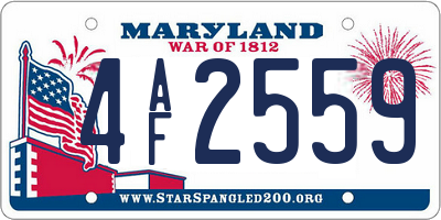 MD license plate 4AF2559