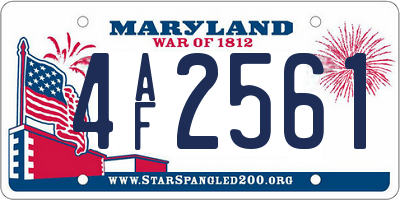 MD license plate 4AF2561