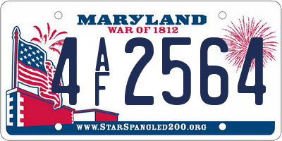 MD license plate 4AF2564
