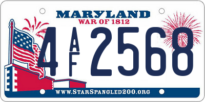 MD license plate 4AF2568
