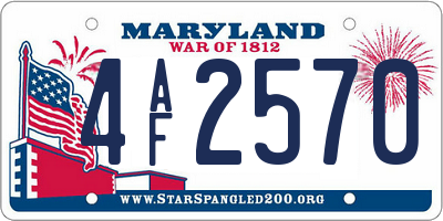 MD license plate 4AF2570