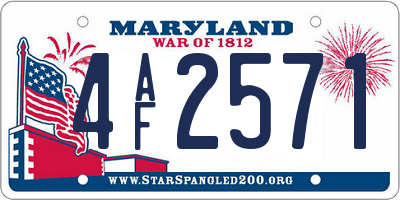 MD license plate 4AF2571