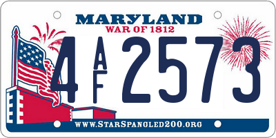 MD license plate 4AF2573