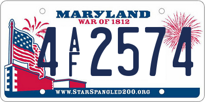 MD license plate 4AF2574
