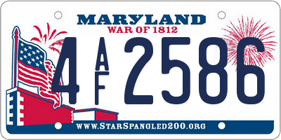 MD license plate 4AF2586