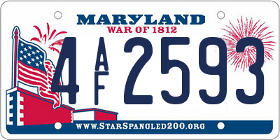 MD license plate 4AF2593