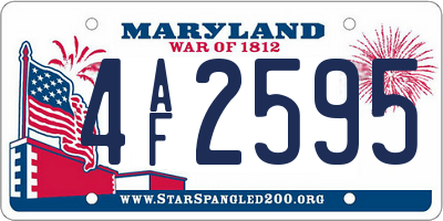 MD license plate 4AF2595