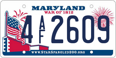 MD license plate 4AF2609