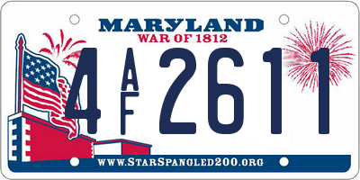 MD license plate 4AF2611