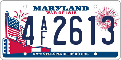 MD license plate 4AF2613