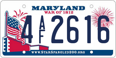 MD license plate 4AF2616