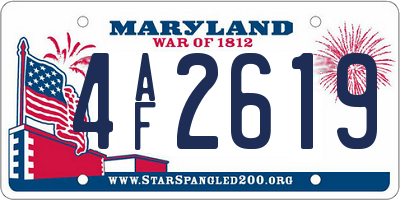 MD license plate 4AF2619