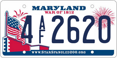 MD license plate 4AF2620
