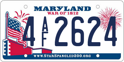 MD license plate 4AF2624