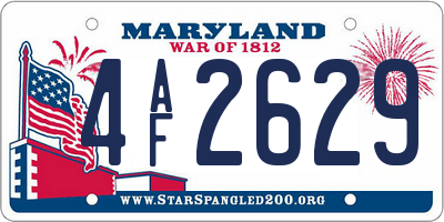 MD license plate 4AF2629