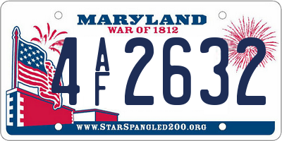 MD license plate 4AF2632