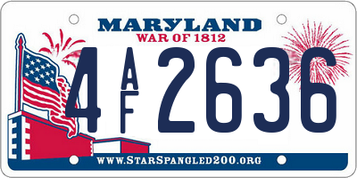 MD license plate 4AF2636