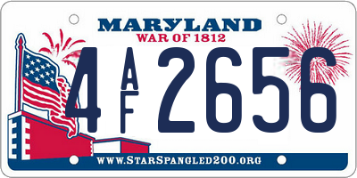 MD license plate 4AF2656