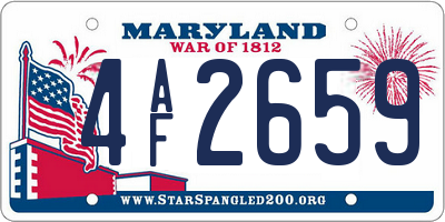 MD license plate 4AF2659