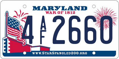 MD license plate 4AF2660