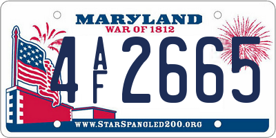 MD license plate 4AF2665