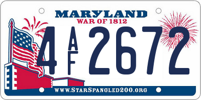 MD license plate 4AF2672