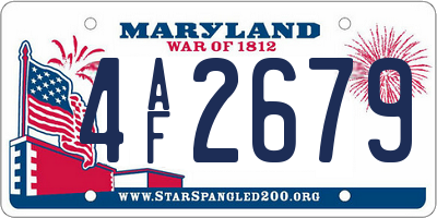 MD license plate 4AF2679