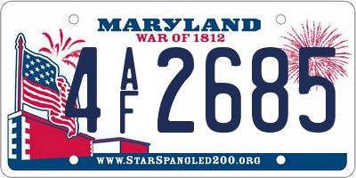 MD license plate 4AF2685
